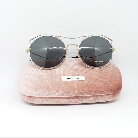 Miu Miu Sunglasses Butterfly Pale Gold Frame - Picture 3 of 8